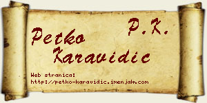 Petko Karavidić vizit kartica